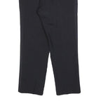Womens Regular Fit Black Trousers W30 L28 Zip Closure Straight Leg Classic Style