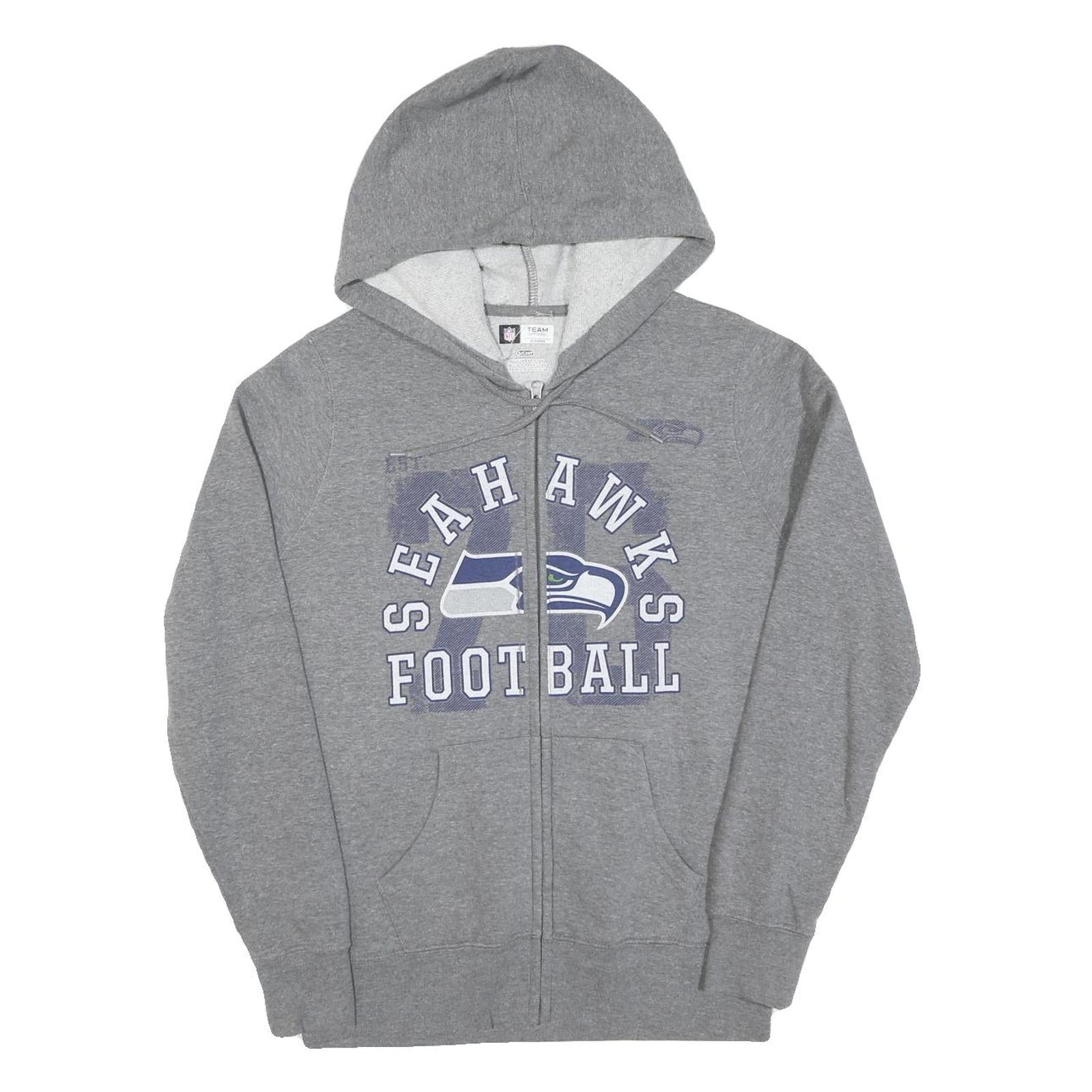 NFL Womens Grey Seahawks Football Full Zip Hoodie S