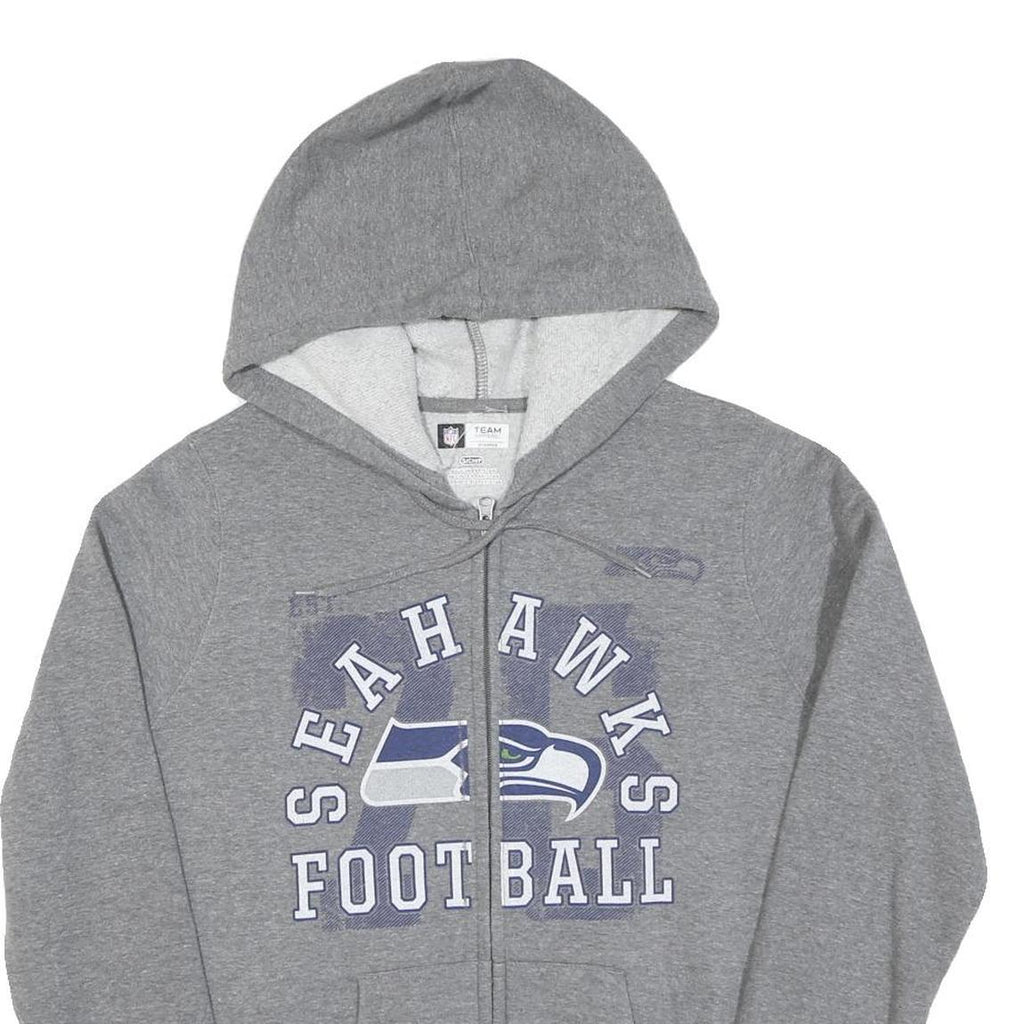 NFL Womens Grey Seahawks Football Full Zip Hoodie S