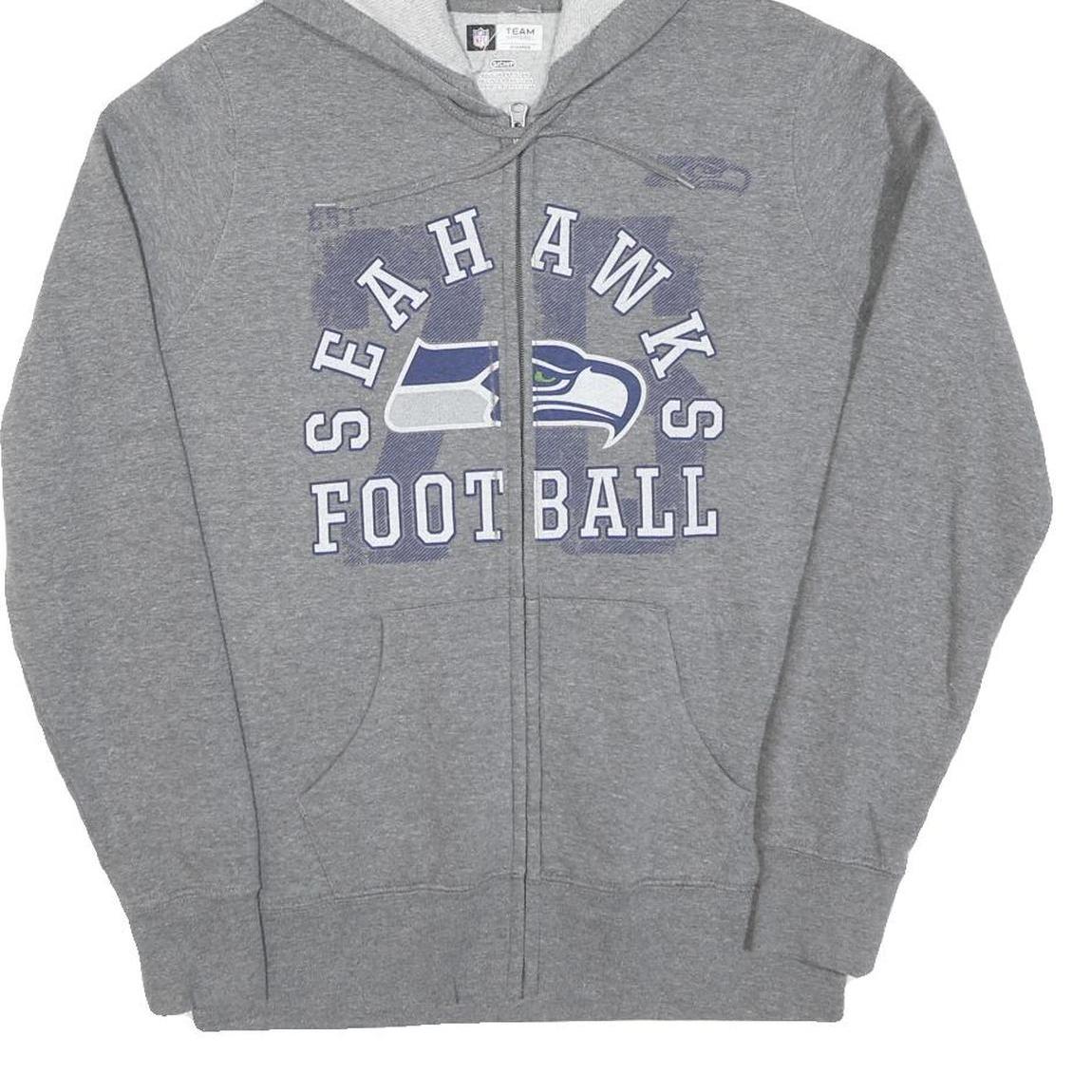 NFL Womens Grey Seahawks Football Full Zip Hoodie S