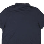 CALVIN KLEIN Mens Navy Plain Short Sleeve Polo Shirt L Classic Cotton Blend