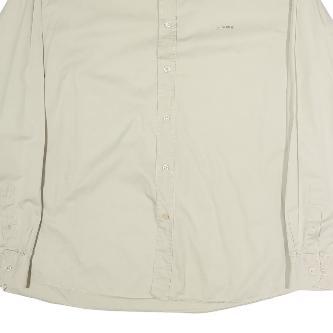 DOCKERS Mens Beige Cotton Button-Down Shirt XL Classic Fit Casual Wear