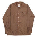 SASKA Mens Brown & White Polka Dot Shirt XL Long Sleeve Button Up Retro