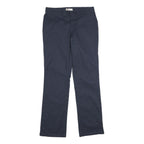 DICKIES Womens Regular Navy Blue Polyester Blend Trousers W28 L33 Zip Closure