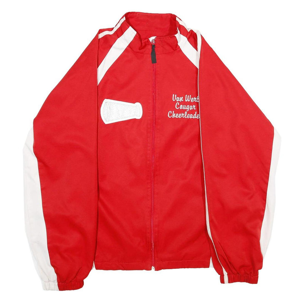 ASICS Womens Red & White Cheerleader Jacket M Polyester Zip Casual Sportswear