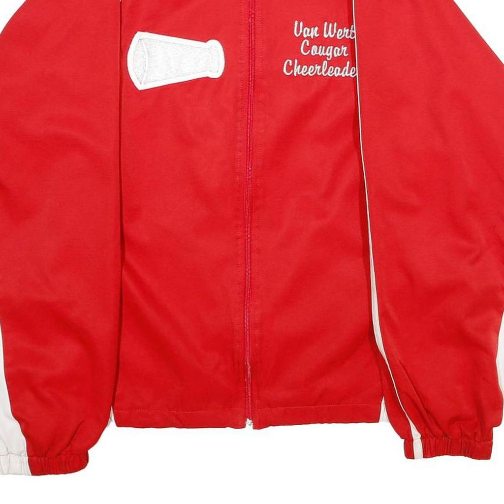 ASICS Womens Red & White Cheerleader Jacket M Polyester Zip Casual Sportswear