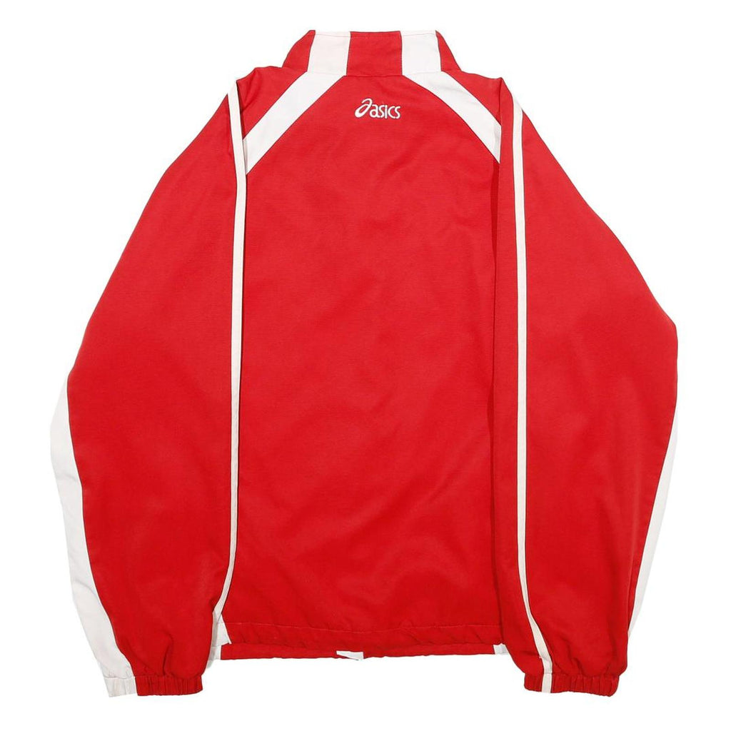 ASICS Womens Red & White Cheerleader Jacket M Polyester Zip Casual Sportswear