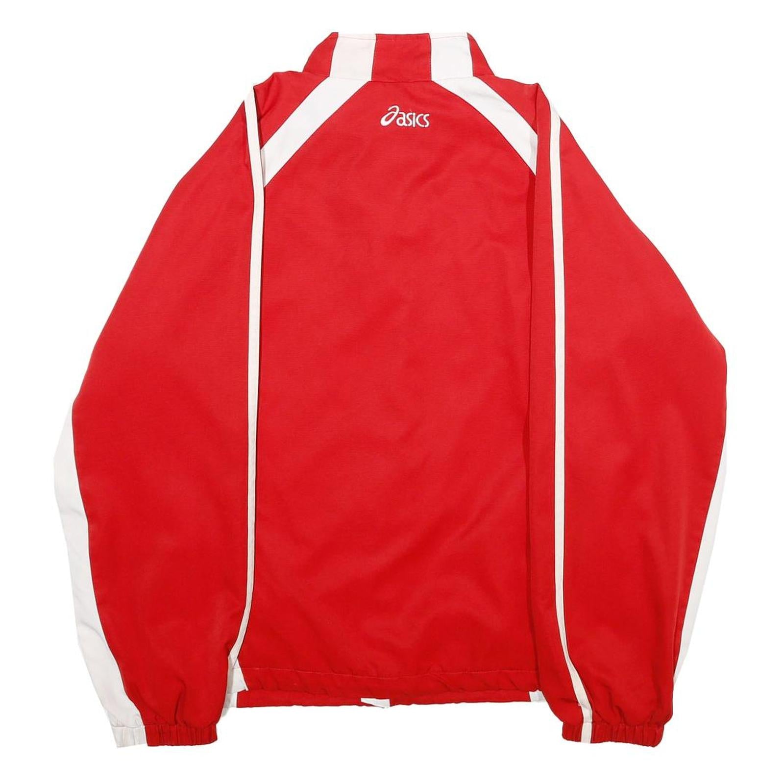 ASICS Womens Red & White Cheerleader Jacket M Polyester Zip Casual Sportswear