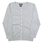 DKNY Womens Cardigan Grey Tight Knit M