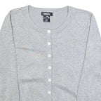 DKNY Womens Cardigan Grey Tight Knit M