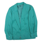 Womens Turquoise Blue Classic Jacket XL Polyester Blend Plain Zip Buttoned Cuffs