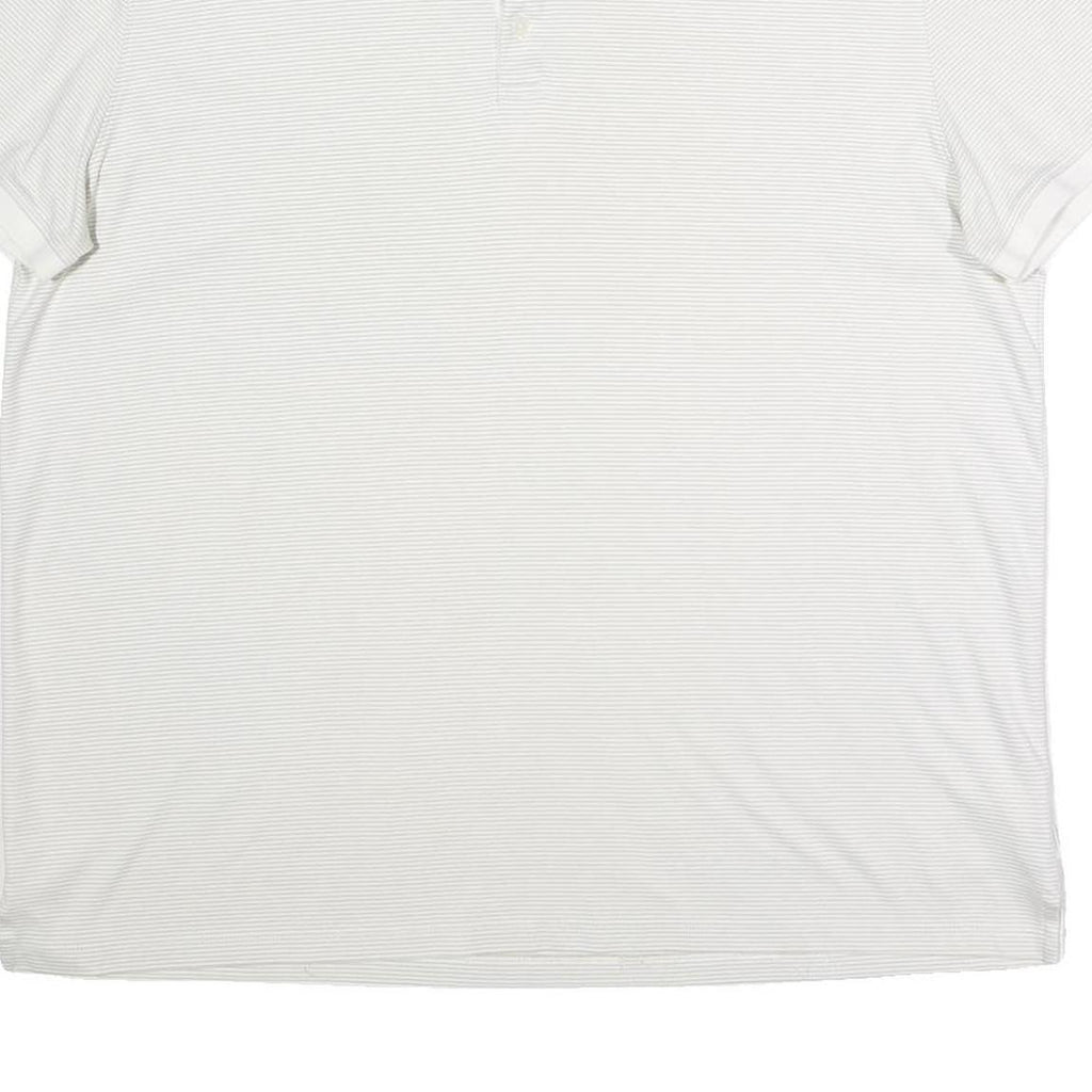 CALVIN KLEIN Mens White & Grey Thin Stripe Short Sleeve Polo Shirt 2XL Cotton