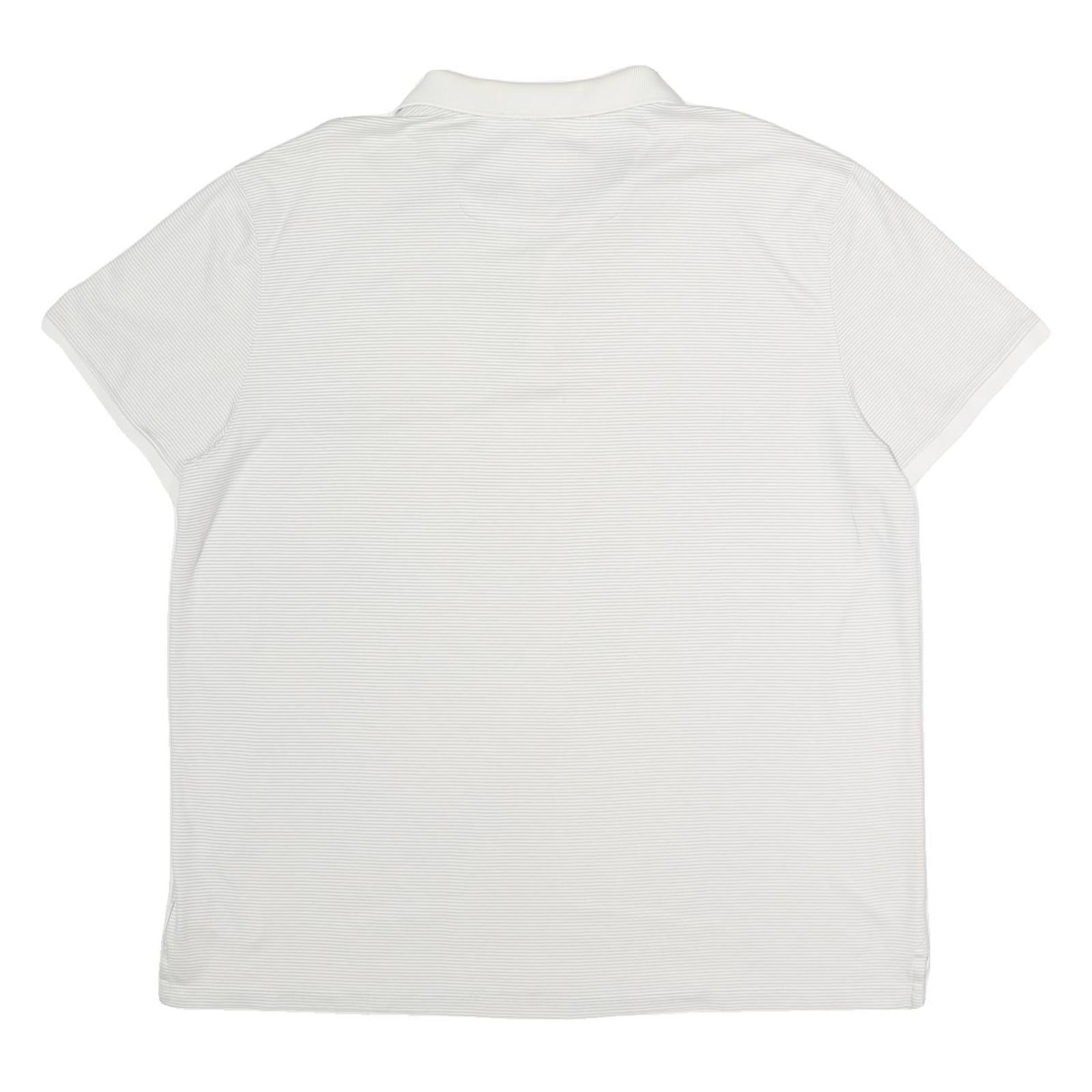 CALVIN KLEIN Mens White & Grey Thin Stripe Short Sleeve Polo Shirt 2XL Cotton