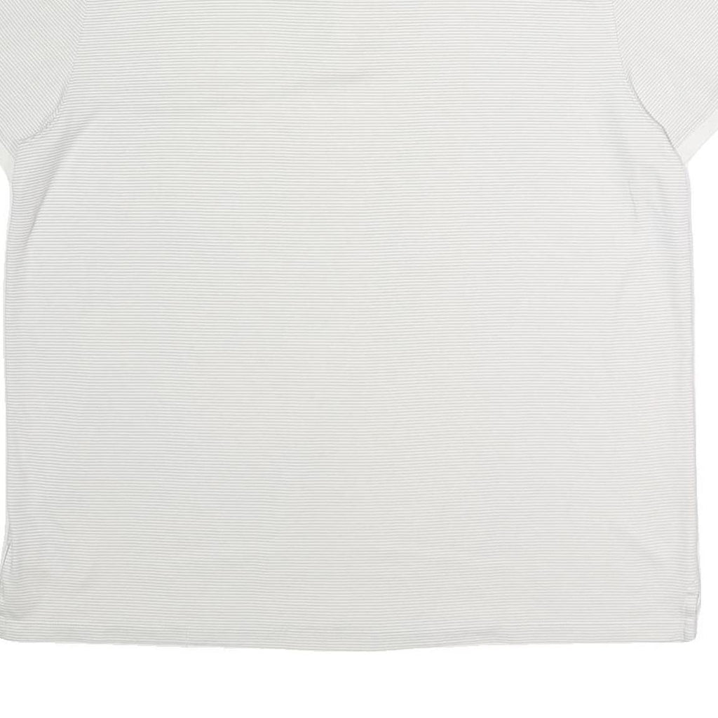 CALVIN KLEIN Mens White & Grey Thin Stripe Short Sleeve Polo Shirt 2XL Cotton