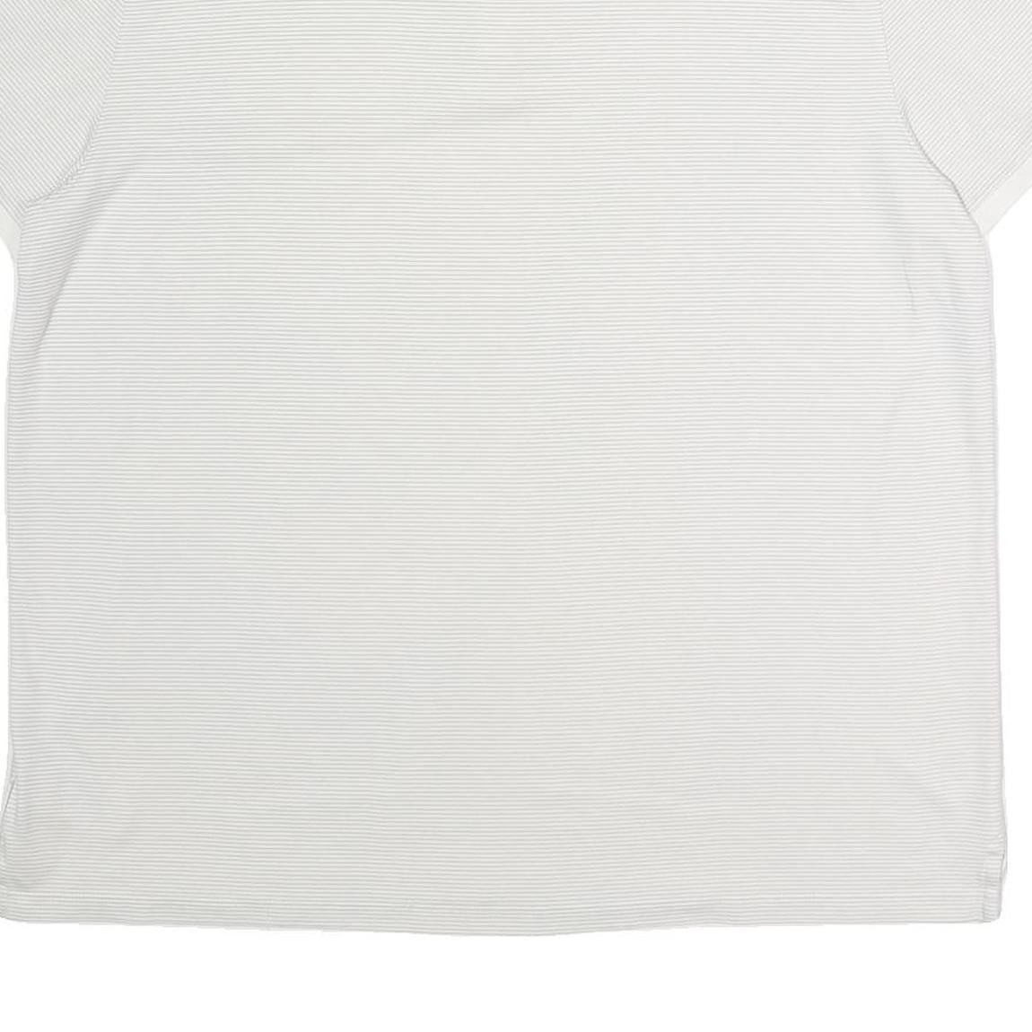 CALVIN KLEIN Mens White & Grey Thin Stripe Short Sleeve Polo Shirt 2XL Cotton