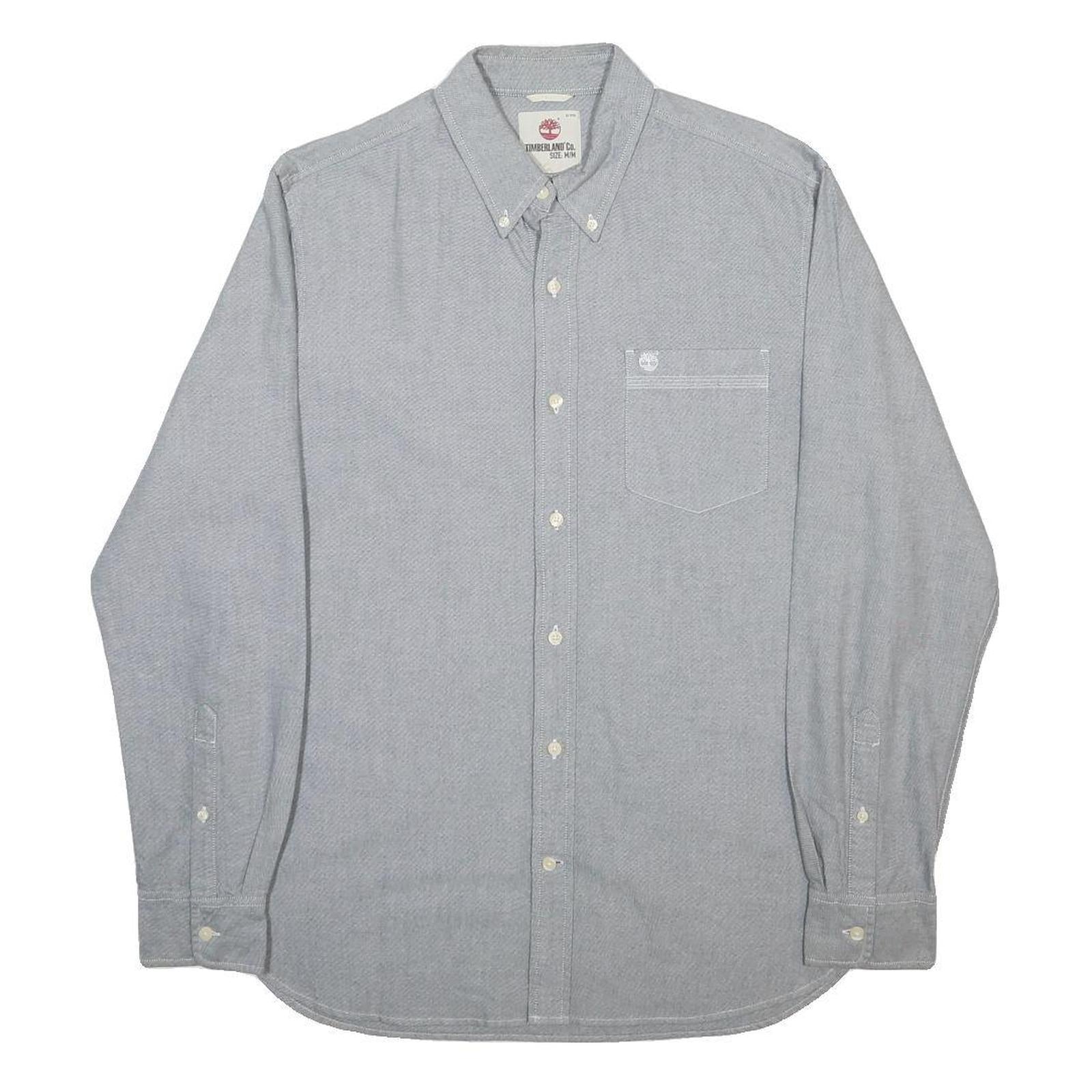TIMBERLAND Mens Blue Shirt M Button-Down Collar Cotton Casual Buttoned Top