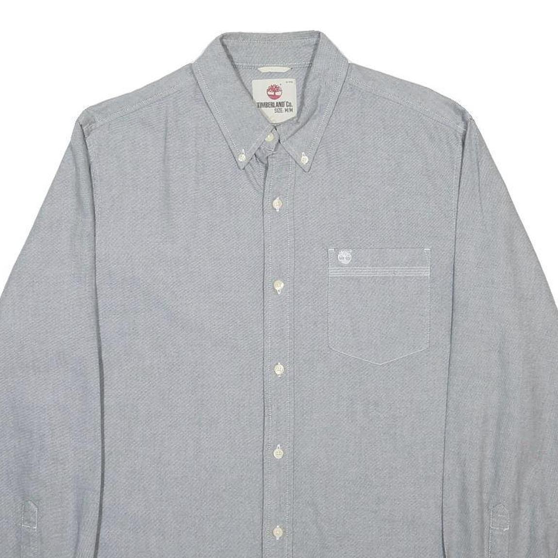 TIMBERLAND Mens Blue Shirt M Button-Down Collar Cotton Casual Buttoned Top