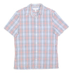 CALVIN KLEIN Mens Blue & Red Check Short Sleeve Shirt S Cotton Casual Summer