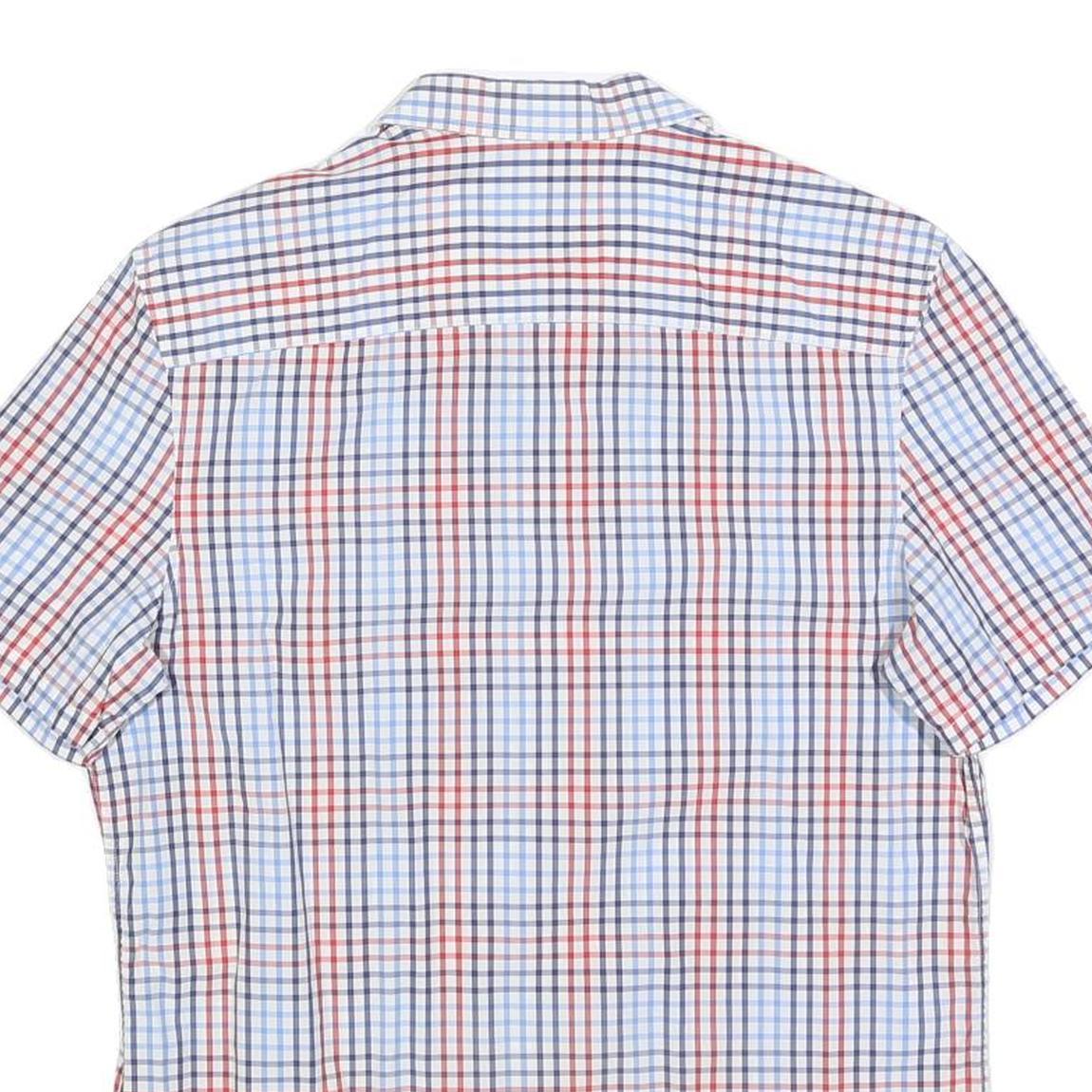 CALVIN KLEIN Mens Blue & Red Check Short Sleeve Shirt S Cotton Casual Summer