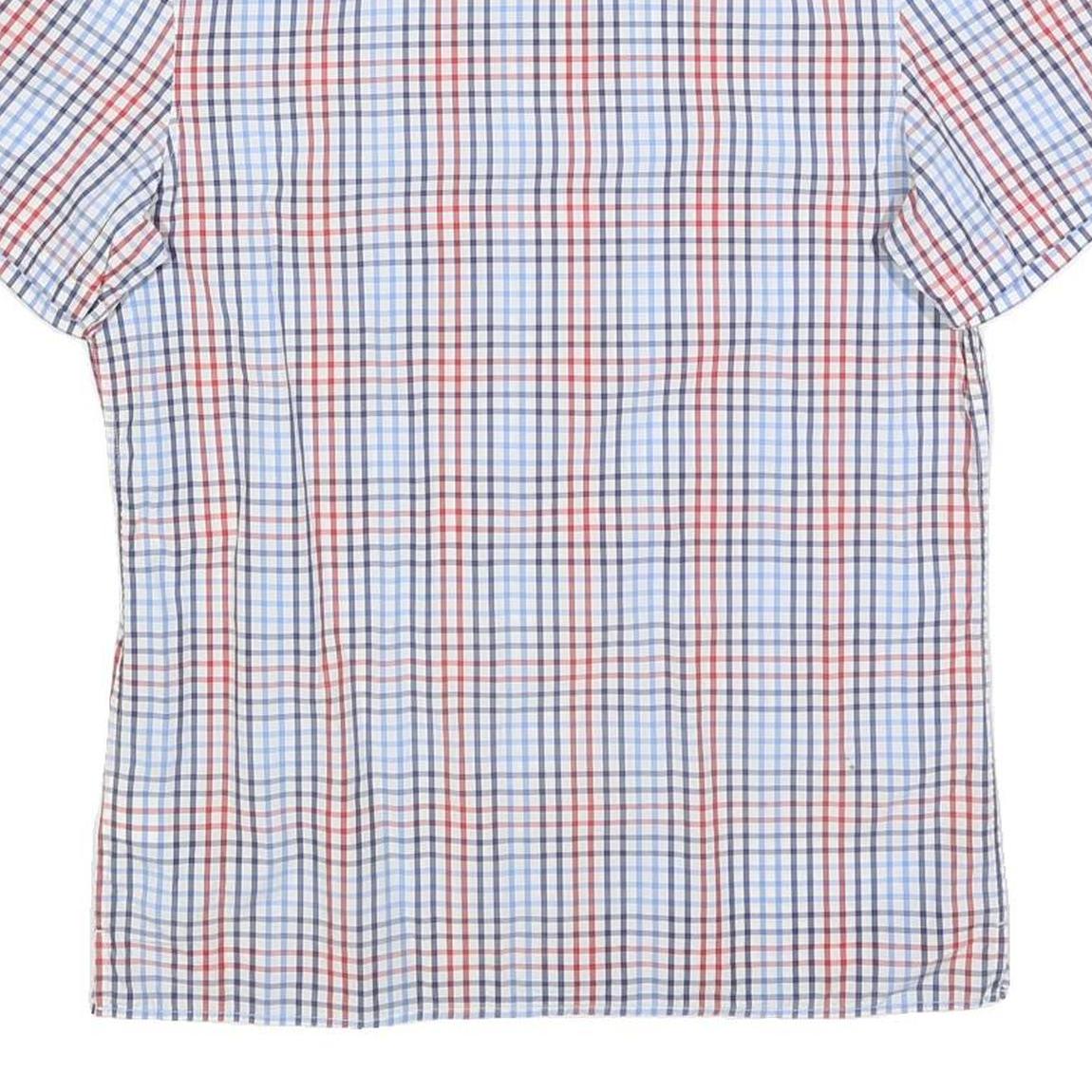 CALVIN KLEIN Mens Blue & Red Check Short Sleeve Shirt S Cotton Casual Summer