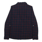 TOMMY HILFIGER Womens Navy Blue & Red Checked Shirt L Long Sleeve Cotton Blend