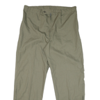 Mens Classic Beige Cotton Blend Trousers W38 L31 Zip Closure Straight Leg