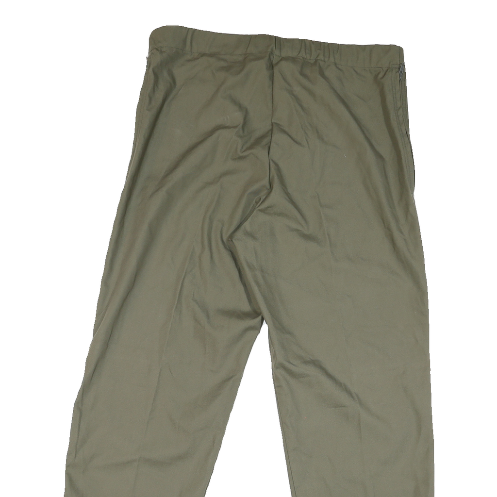 Mens Classic Beige Cotton Blend Trousers W38 L31 Zip Closure Straight Leg