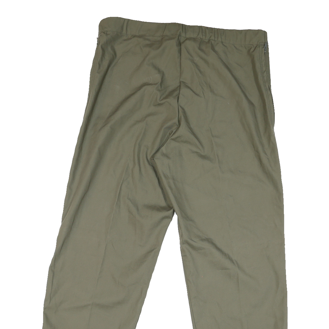 Mens Classic Beige Cotton Blend Trousers W38 L31 Zip Closure Straight Leg