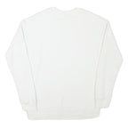 ADIDAS Womens White Sweatshirt Crew Neck UK 8 Cotton Blend Logo Pullover