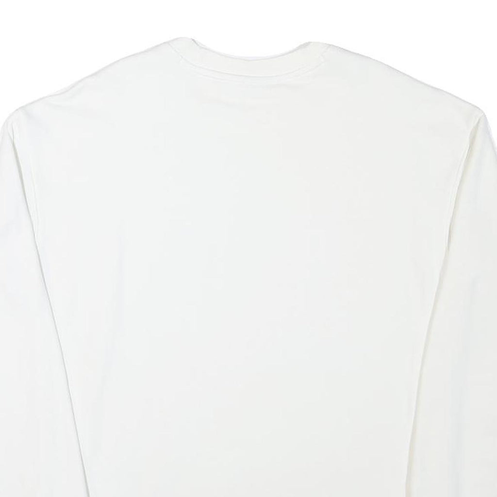 ADIDAS Womens White Sweatshirt Crew Neck UK 8 Cotton Blend Logo Pullover