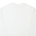 ADIDAS Womens White Sweatshirt Crew Neck UK 8 Cotton Blend Logo Pullover