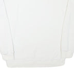 ADIDAS Womens White Sweatshirt Crew Neck UK 8 Cotton Blend Logo Pullover