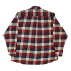 RED HEAD Mens Red & Navy Check Shirt 2XL Cotton Blend Button-Down Casual Fit