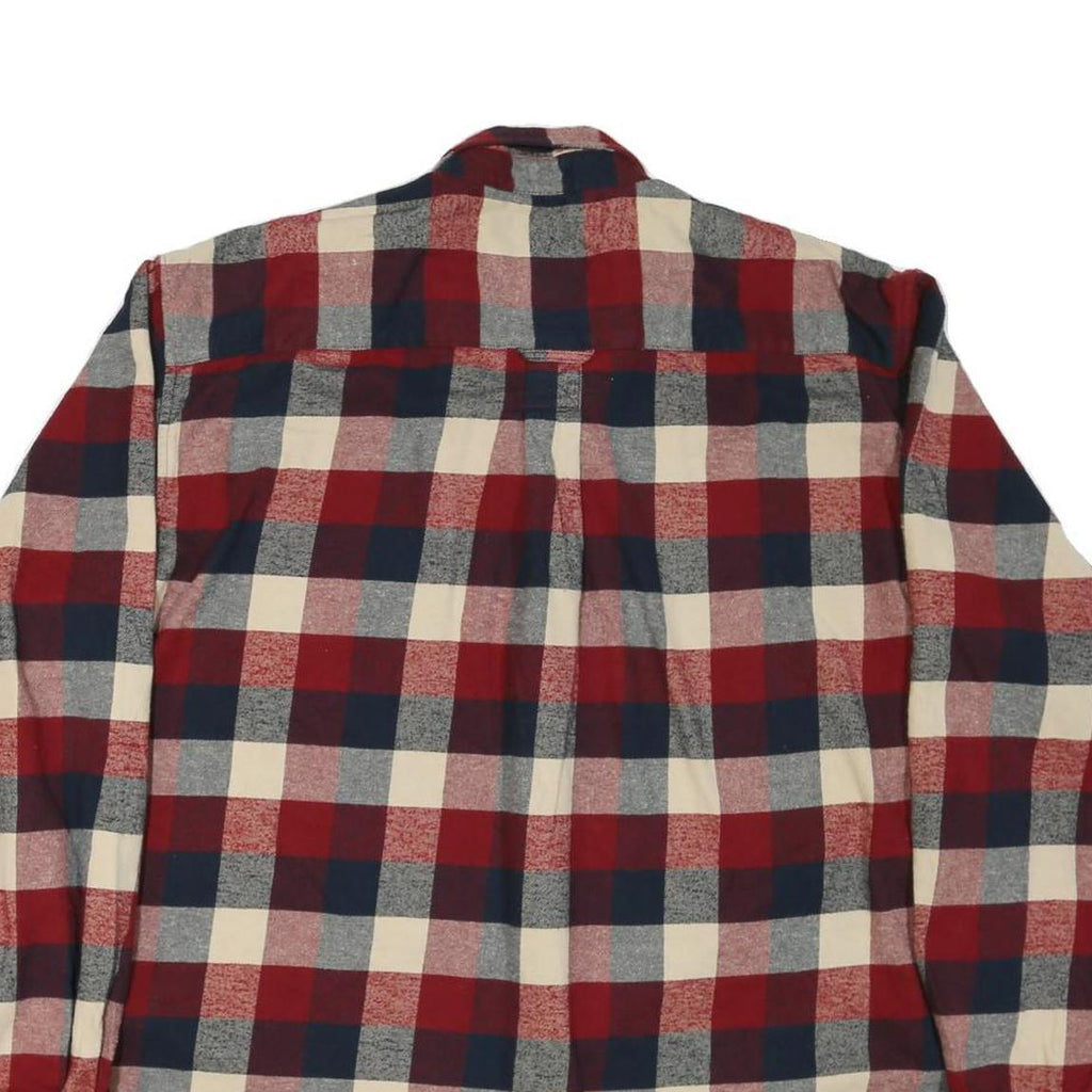 RED HEAD Mens Red & Navy Check Shirt 2XL Cotton Blend Button-Down Casual Fit