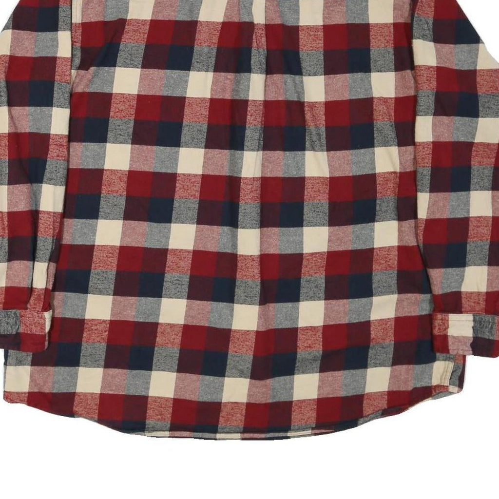 RED HEAD Mens Red & Navy Check Shirt 2XL Cotton Blend Button-Down Casual Fit