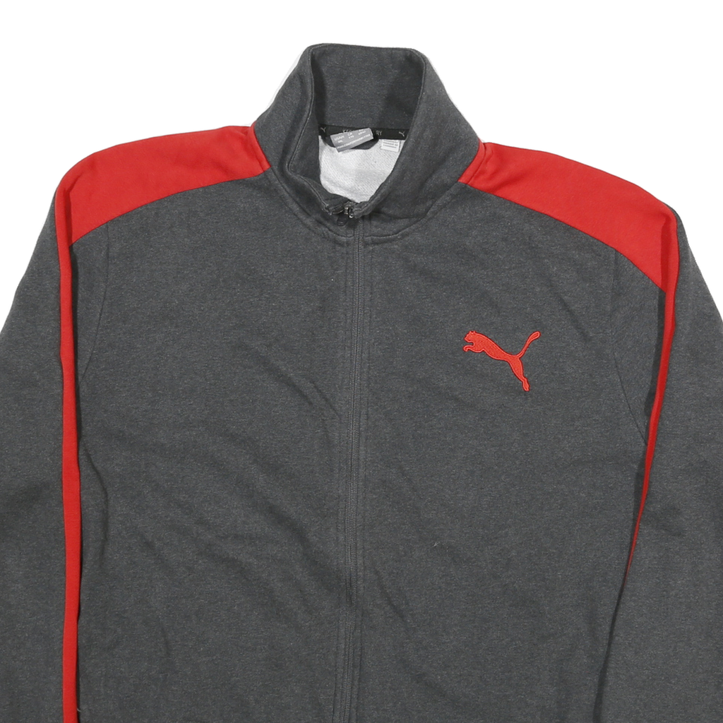 PUMA Mens Grey & Red Zip Jacket 2XL Cotton Blend Sport Casual Trackwear