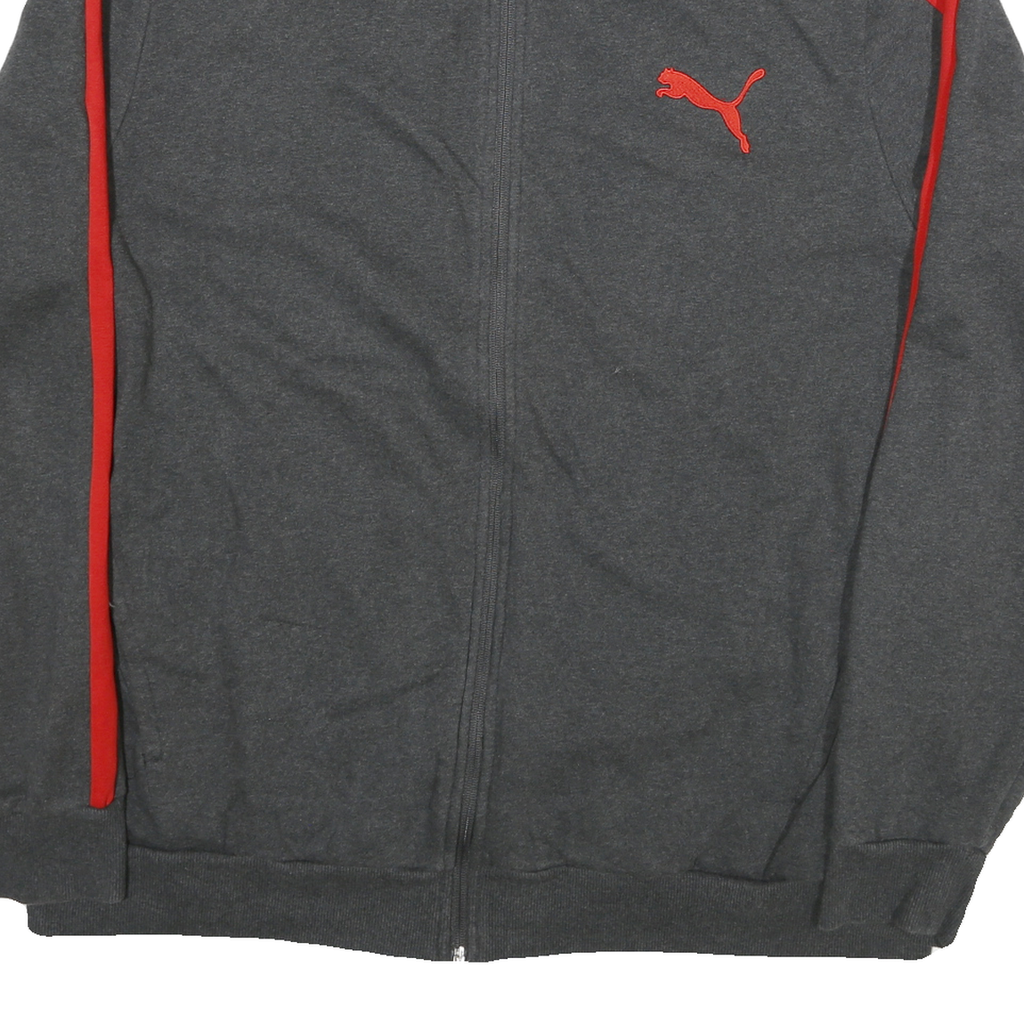 PUMA Mens Grey & Red Zip Jacket 2XL Cotton Blend Sport Casual Trackwear