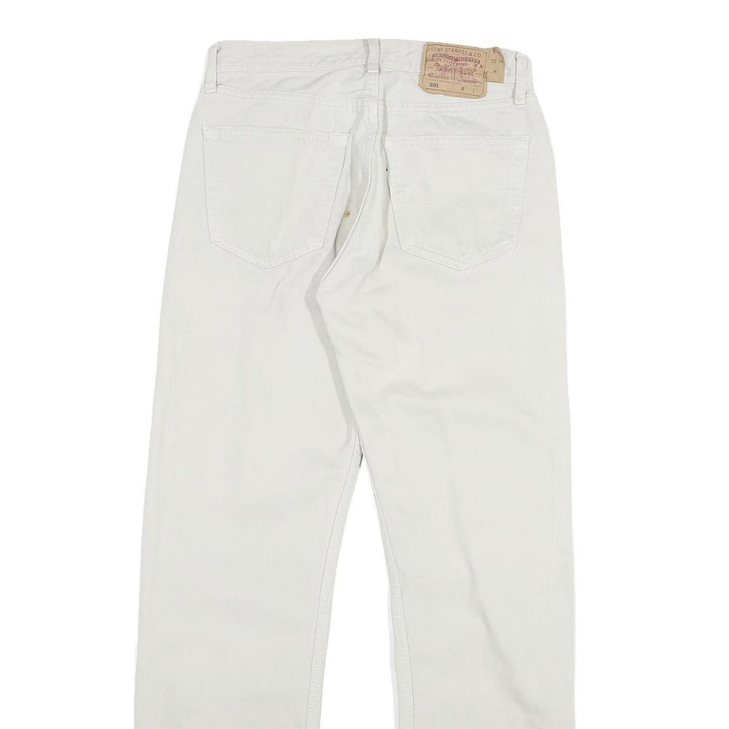 LEVI'S 501 Mens White Regular Fit Straight Denim W28 L27 Button Cotton Blend