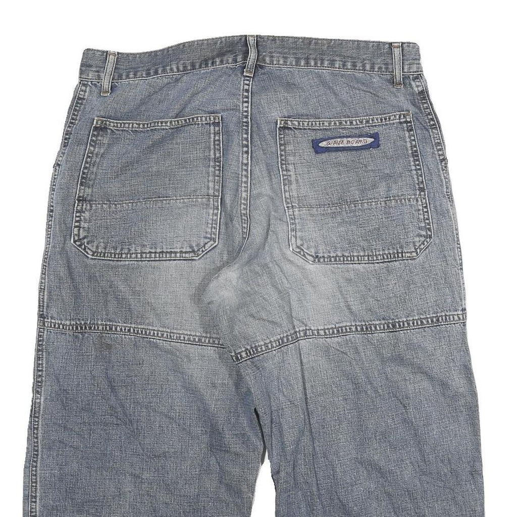 WAVE BOARD Mens Shorts Blue Casual Cotton Blend 2XL W34 Large Pockets