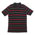 NAUTICA Mens Black & Red Striped Polo Shirt M Cotton Blend Casual Short Sleeve