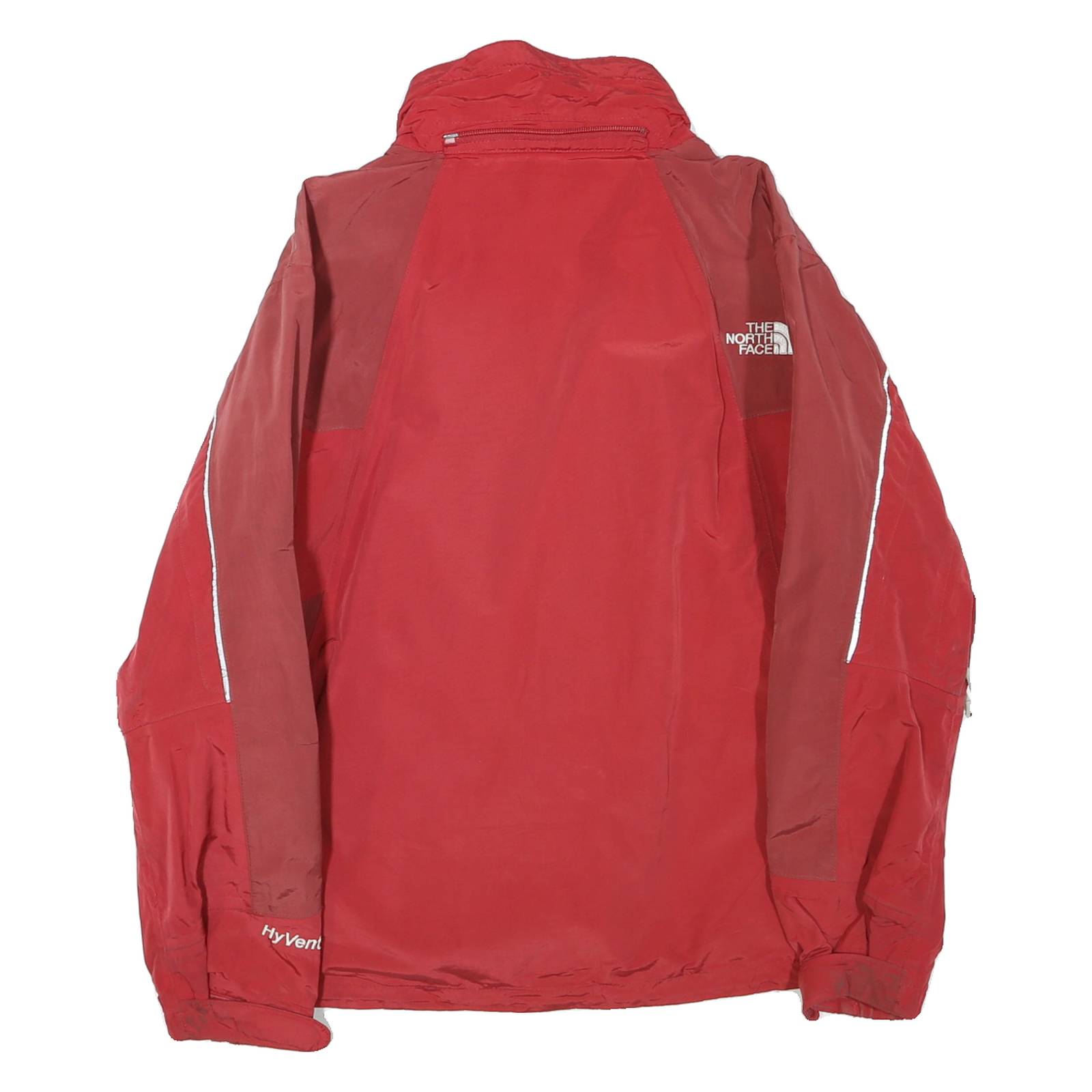 THE NORTH FACE Womens Red & Beige Outdoor Jacket M Polyester Blend Woven Zip