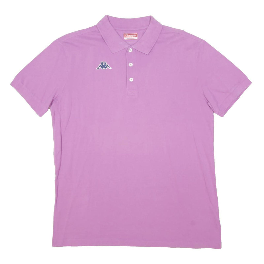 KAPPA Mens Purple Short Sleeve Plain Polo Shirt 2XL Cotton Blend Casual