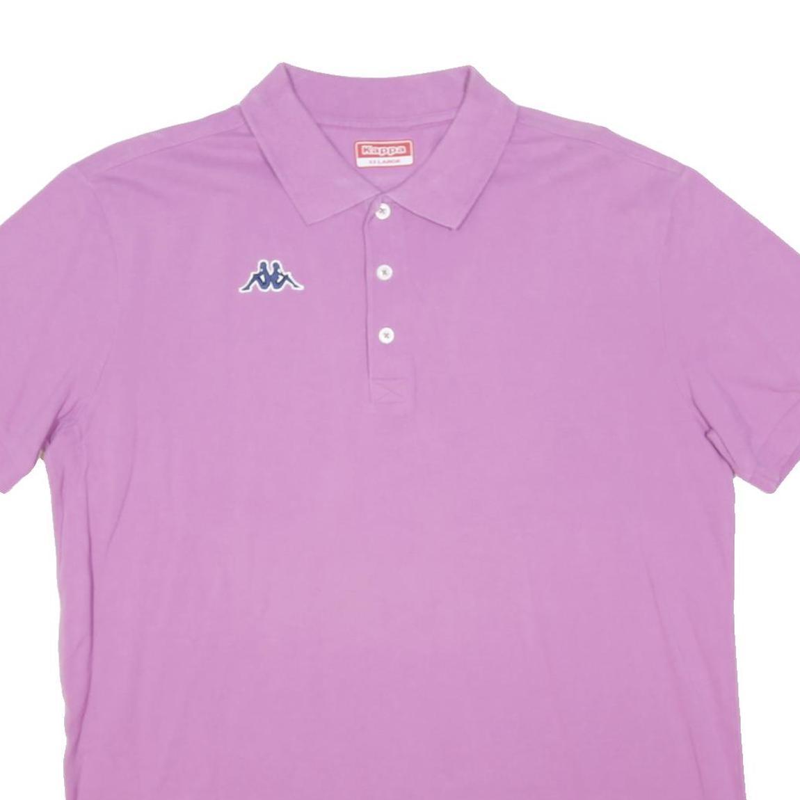 KAPPA Mens Purple Short Sleeve Plain Polo Shirt 2XL Cotton Blend Casual