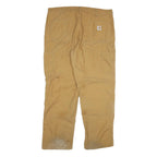 CARHARTT Mens Cotton Blend Beige Relaxed Straight Trousers W38 L32 Workwear