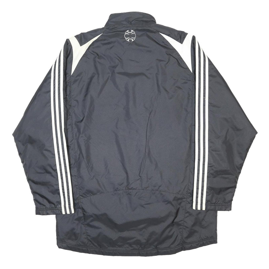 ADIDAS Mens Black White Zip Jacket M Polyester Blend Plain Sports Casual
