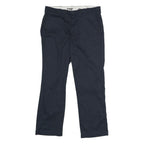 DICKIES Womens Polyester Blend Navy Slim Fit Straight Leg Trousers W32 L27