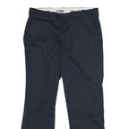 DICKIES Womens Polyester Blend Navy Slim Fit Straight Leg Trousers W32 L27
