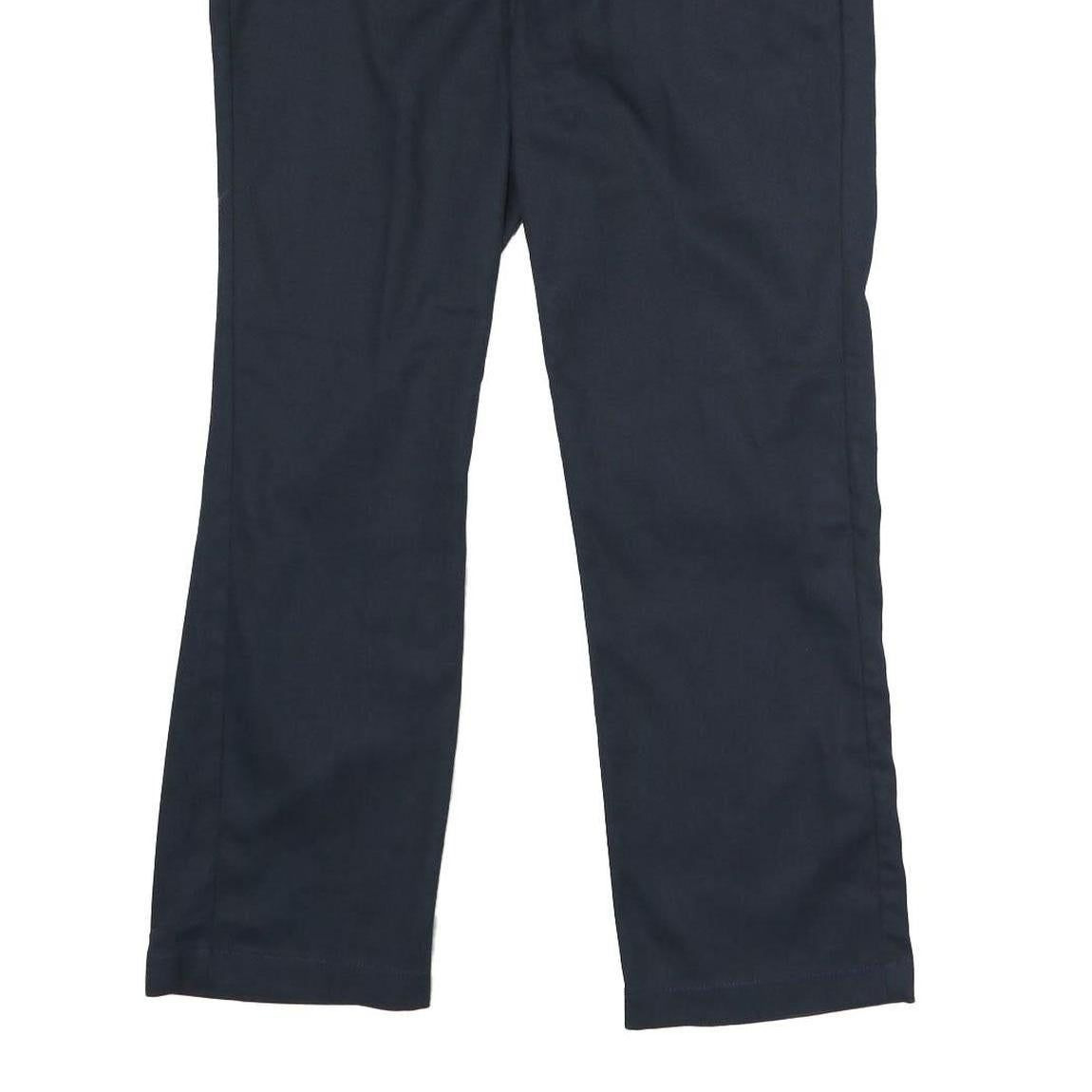 DICKIES Womens Polyester Blend Navy Slim Fit Straight Leg Trousers W32 L27