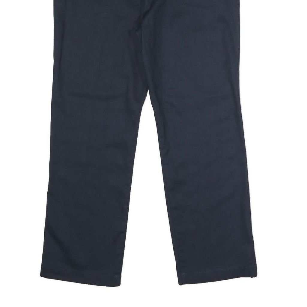 DICKIES Womens Polyester Blend Navy Slim Fit Straight Leg Trousers W32 L27