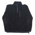 NAUTICA Mens Fleece Black 1/4 Zip Tight Knit L
